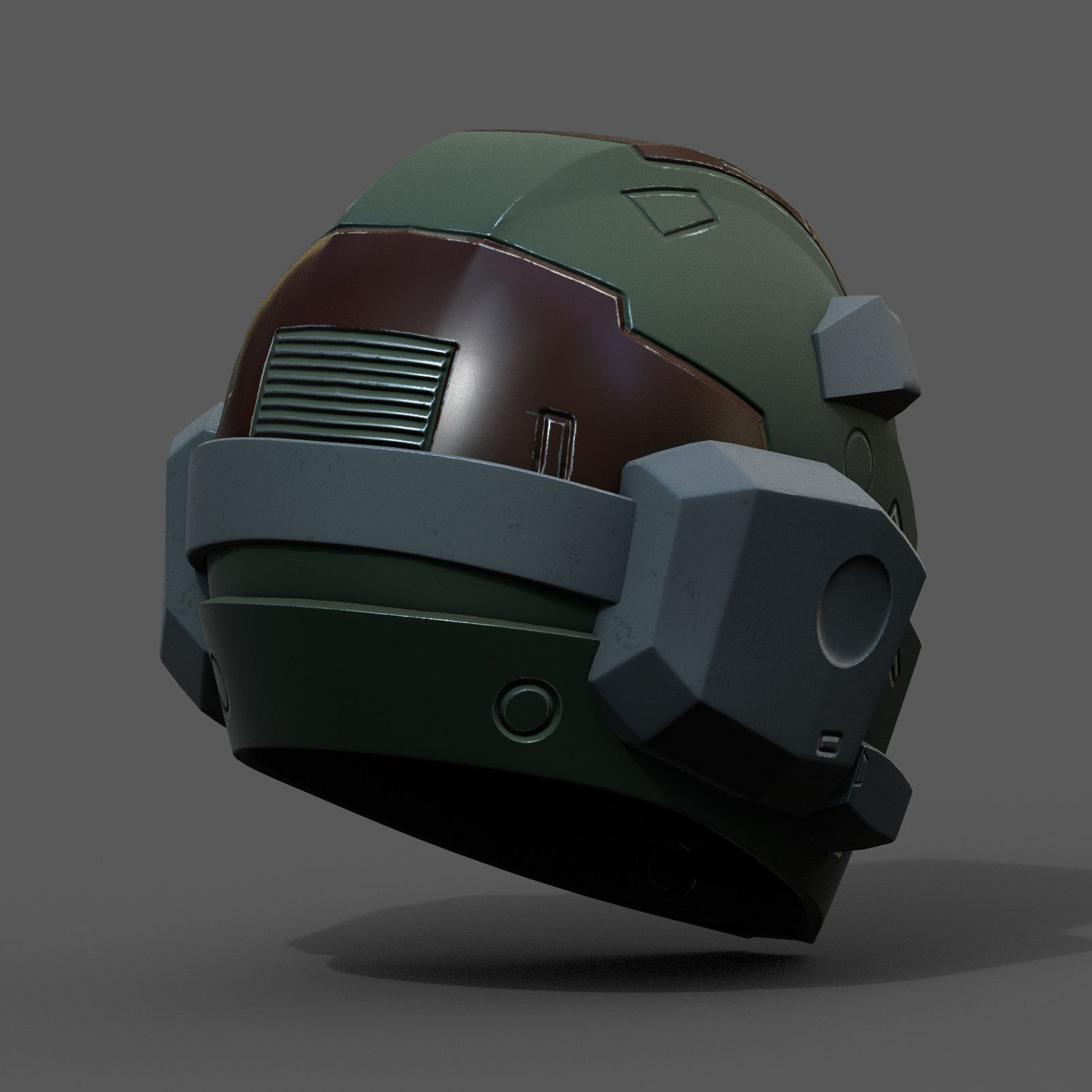 Helmet scifi military combat fantasy cyborg spac low poly  Low-poly 3D model_5