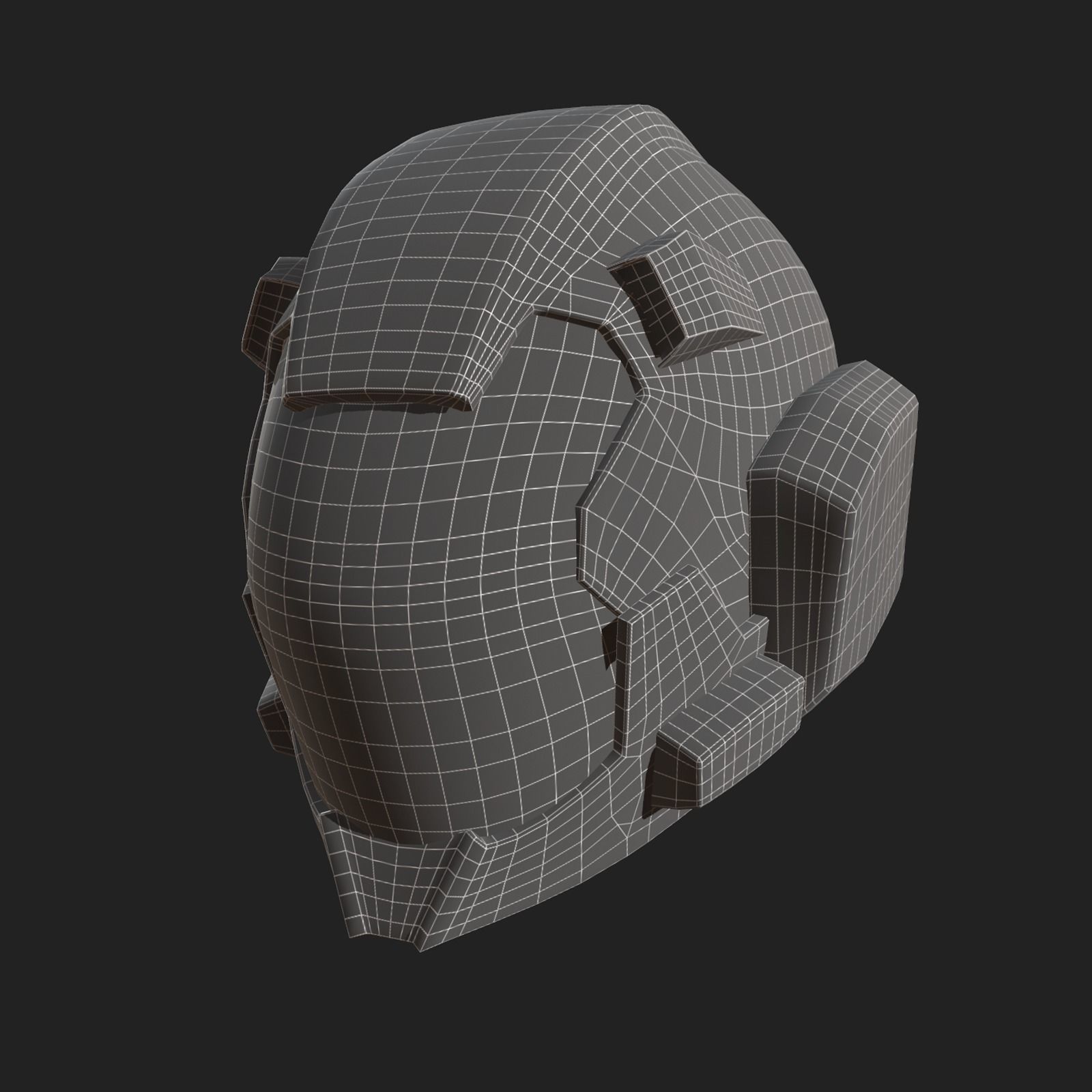 Helmet scifi military combat fantasy cyborg spac low poly  Low-poly 3D model_11