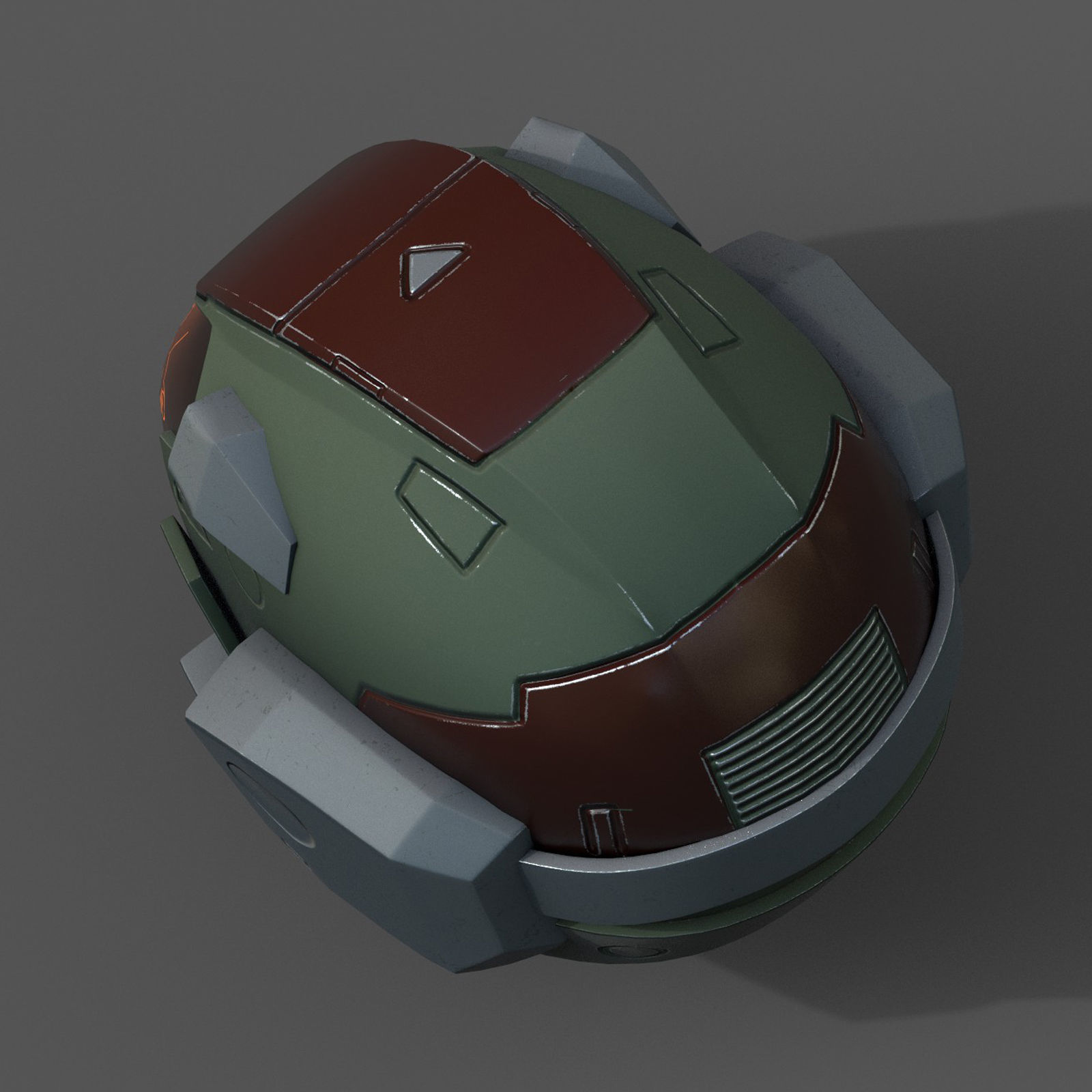 Helmet scifi military combat fantasy cyborg spac low poly  Low-poly 3D model_7