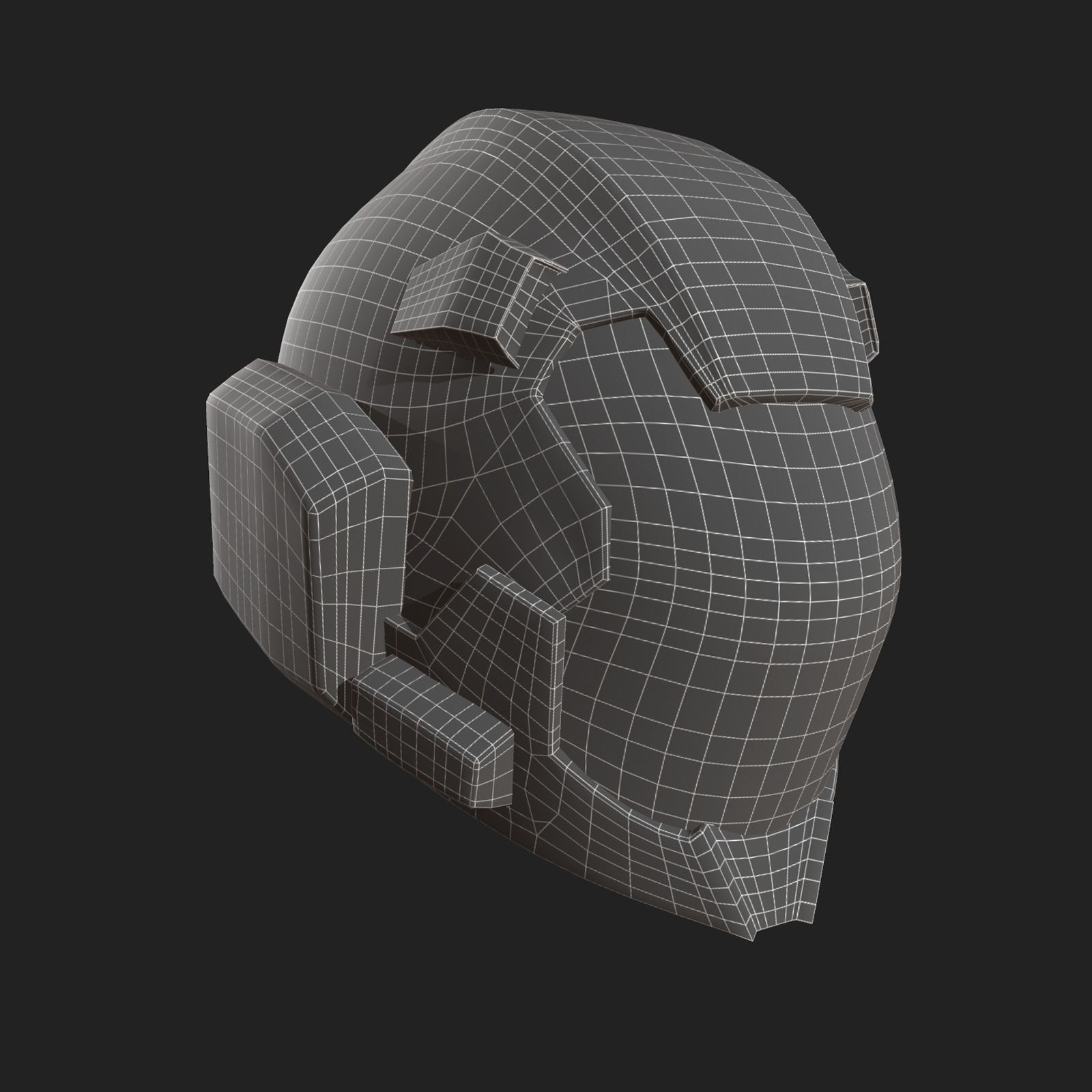 Helmet scifi military combat fantasy cyborg spac low poly  Low-poly 3D model_10