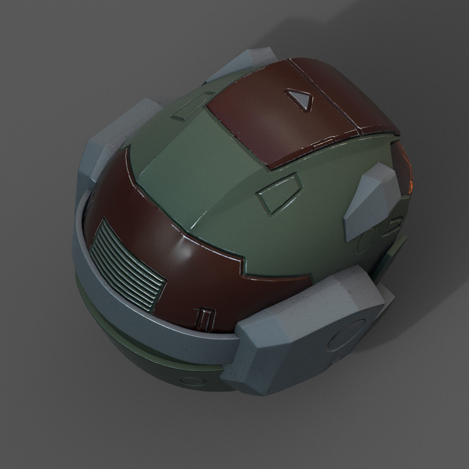 Helmet scifi military combat fantasy cyborg spac low poly  Low-poly 3D model_4