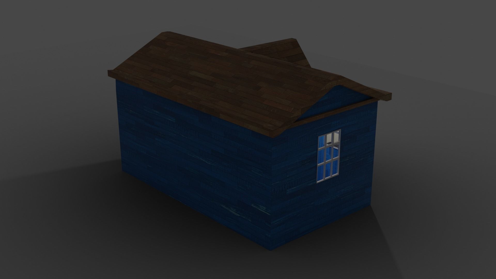A Wooden Shed with two different materials 3D model_6