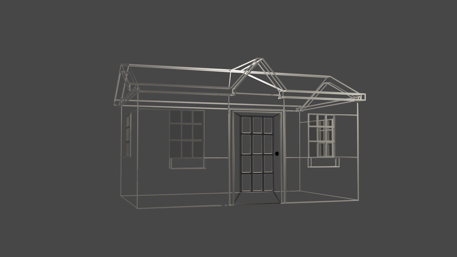 A Wooden Shed with two different materials 3D model_8