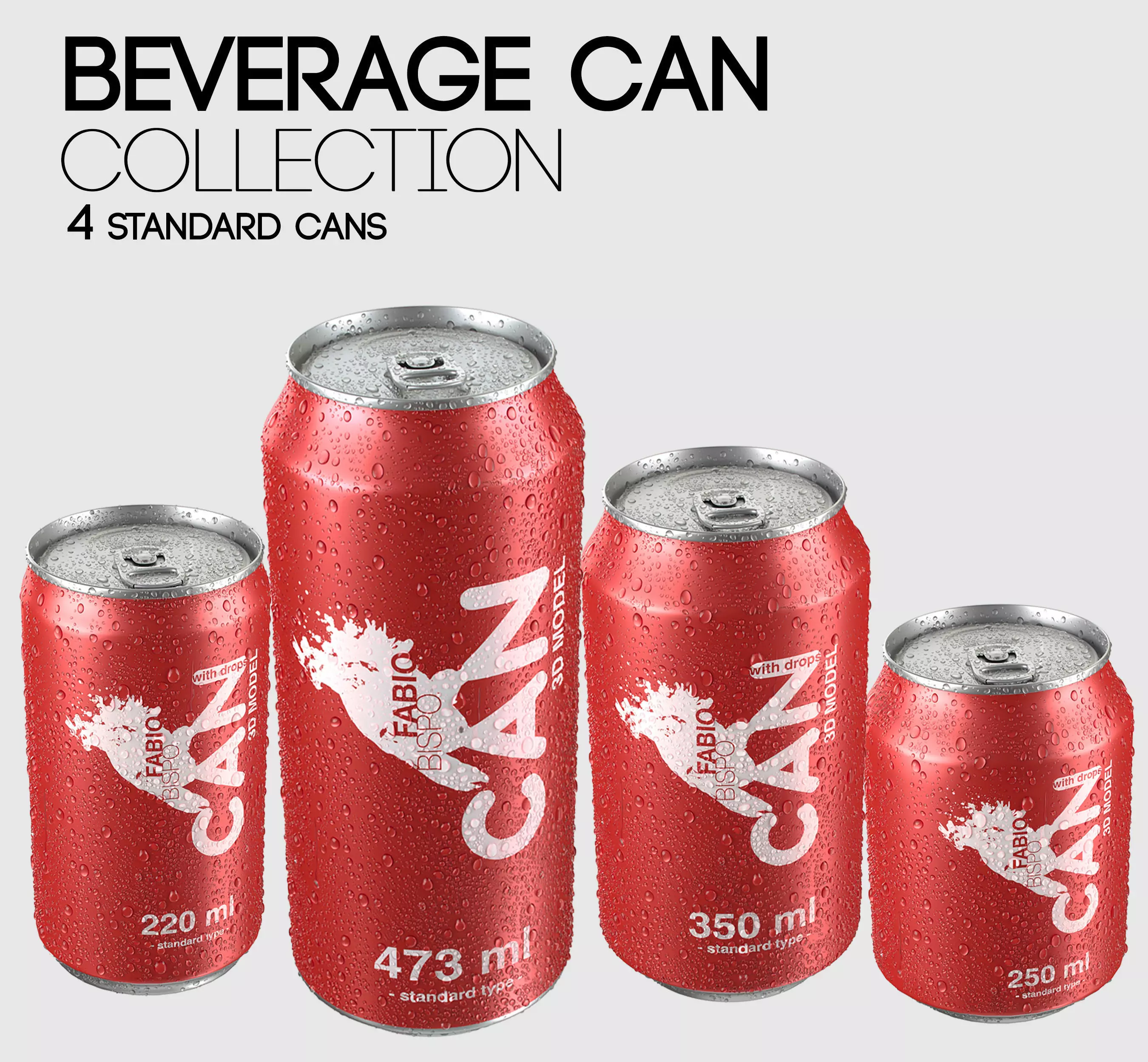 Can Collection - 4 Sizes 3D model_0