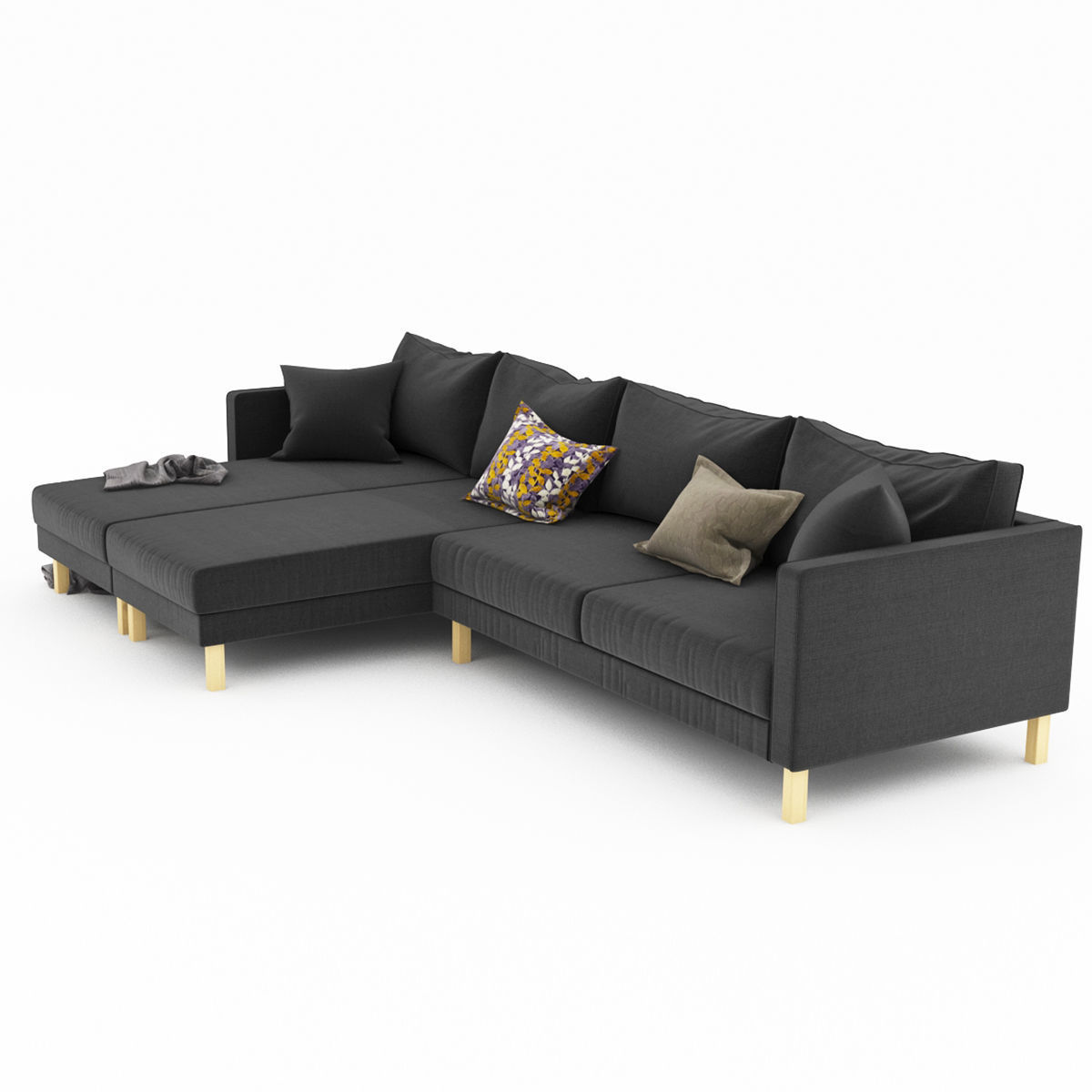 KARLSTAD 5 sectional sofa with gold legs 3D model_4