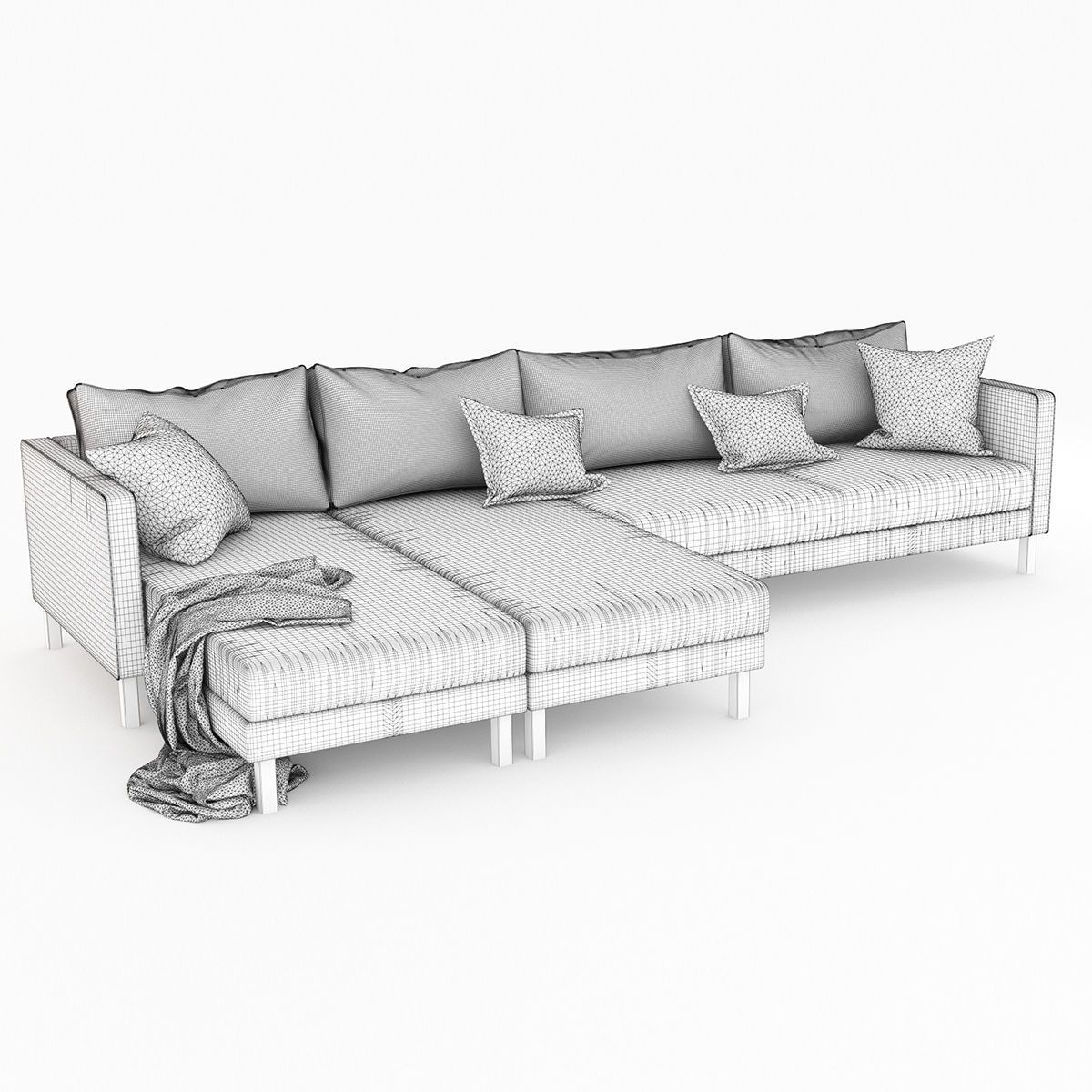 KARLSTAD 5 sectional sofa with gold legs 3D model_15