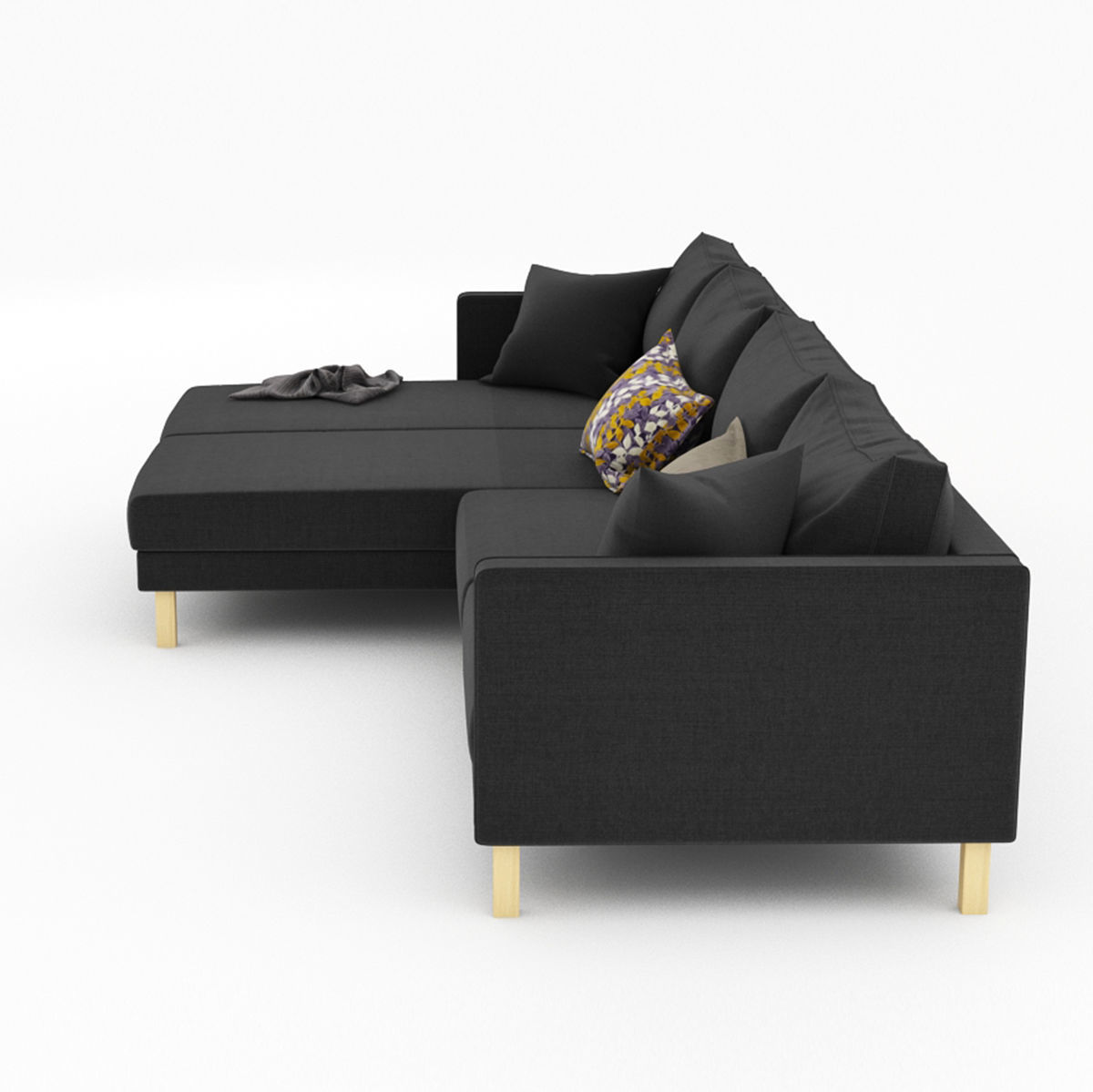 KARLSTAD 5 sectional sofa with gold legs 3D model_3