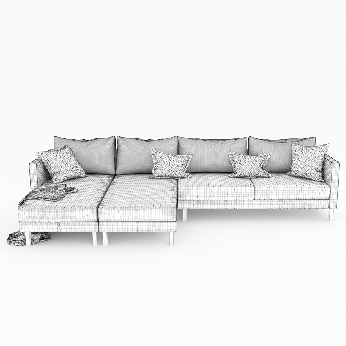 KARLSTAD 5 sectional sofa with gold legs 3D model_16