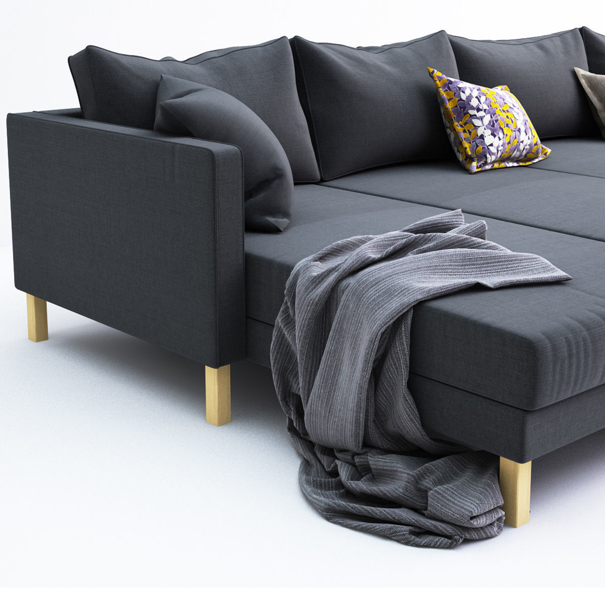 KARLSTAD 5 sectional sofa with gold legs 3D model_1