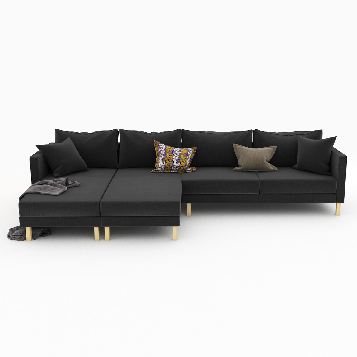 KARLSTAD 5 sectional sofa with gold legs 3D model_6