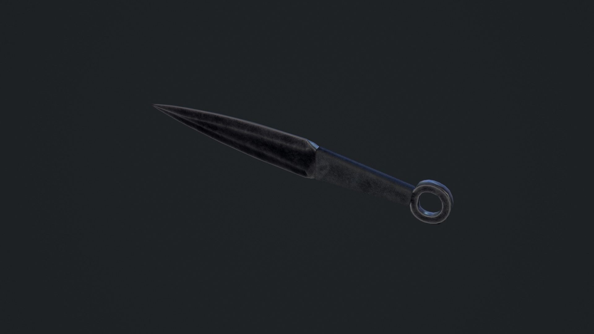 Kunai knife Low-poly 3D model_4
