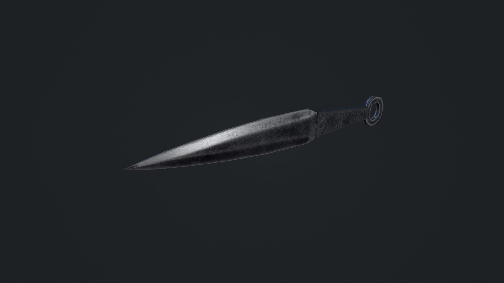 Kunai knife Low-poly 3D model_2