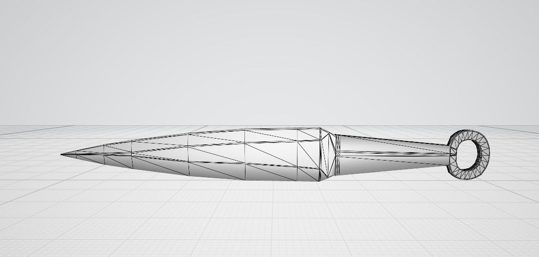 Kunai knife Low-poly 3D model_6