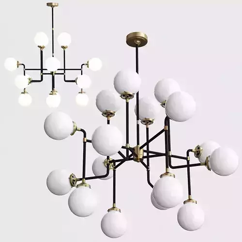 Bistro Globe Clear Glass Chandelier 16 Milk