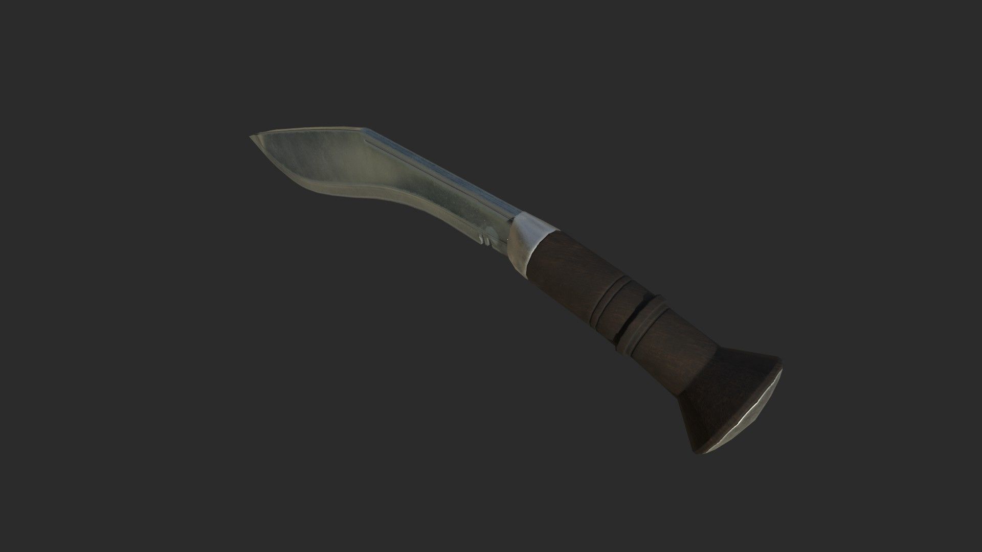 Kukri gun handle Low-poly 3D model_4