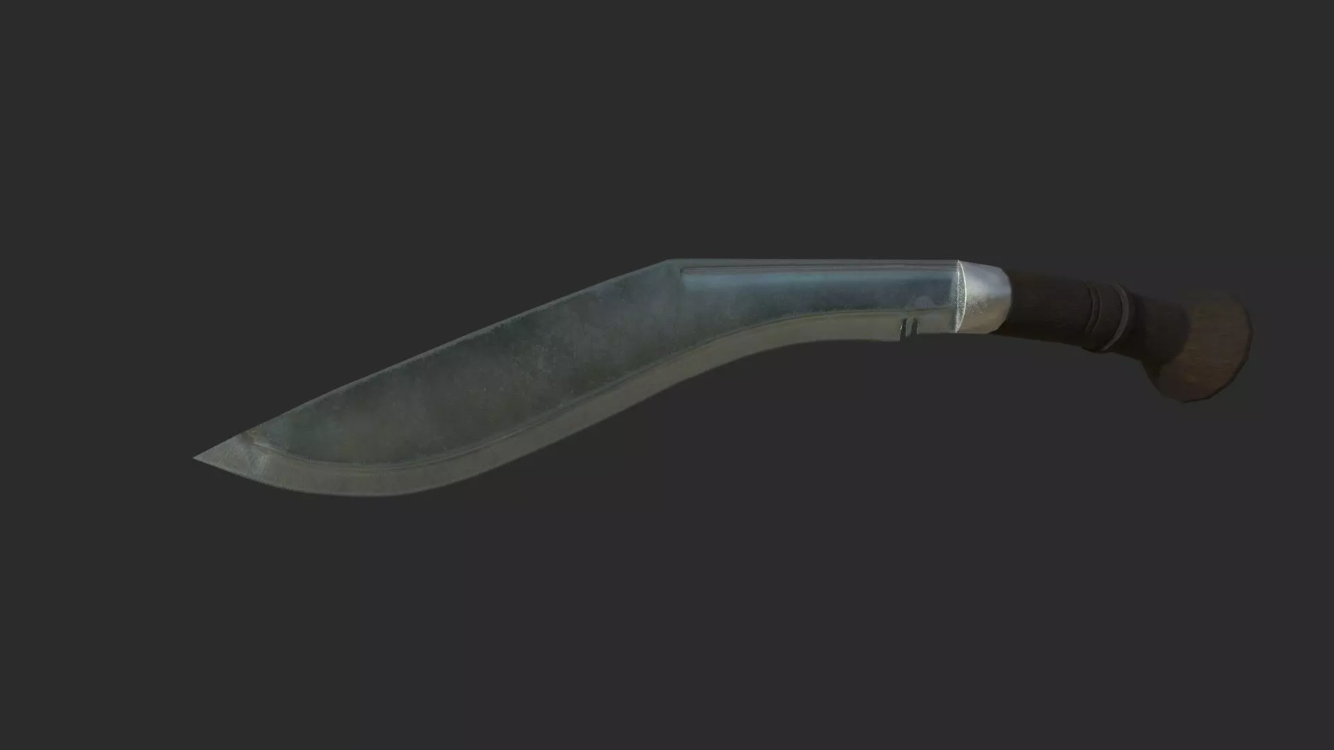 Kukri gun handle Low-poly 3D model_0