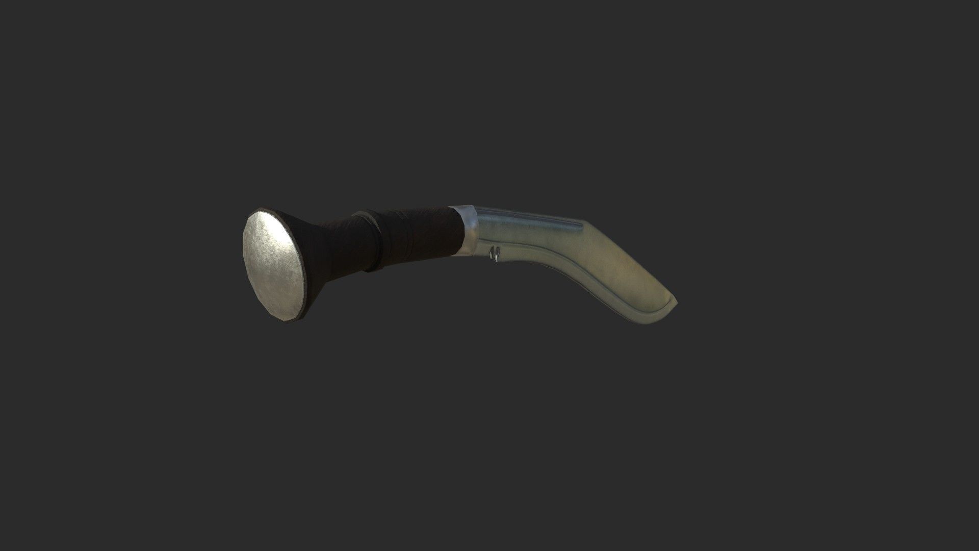 Kukri gun handle Low-poly 3D model_3