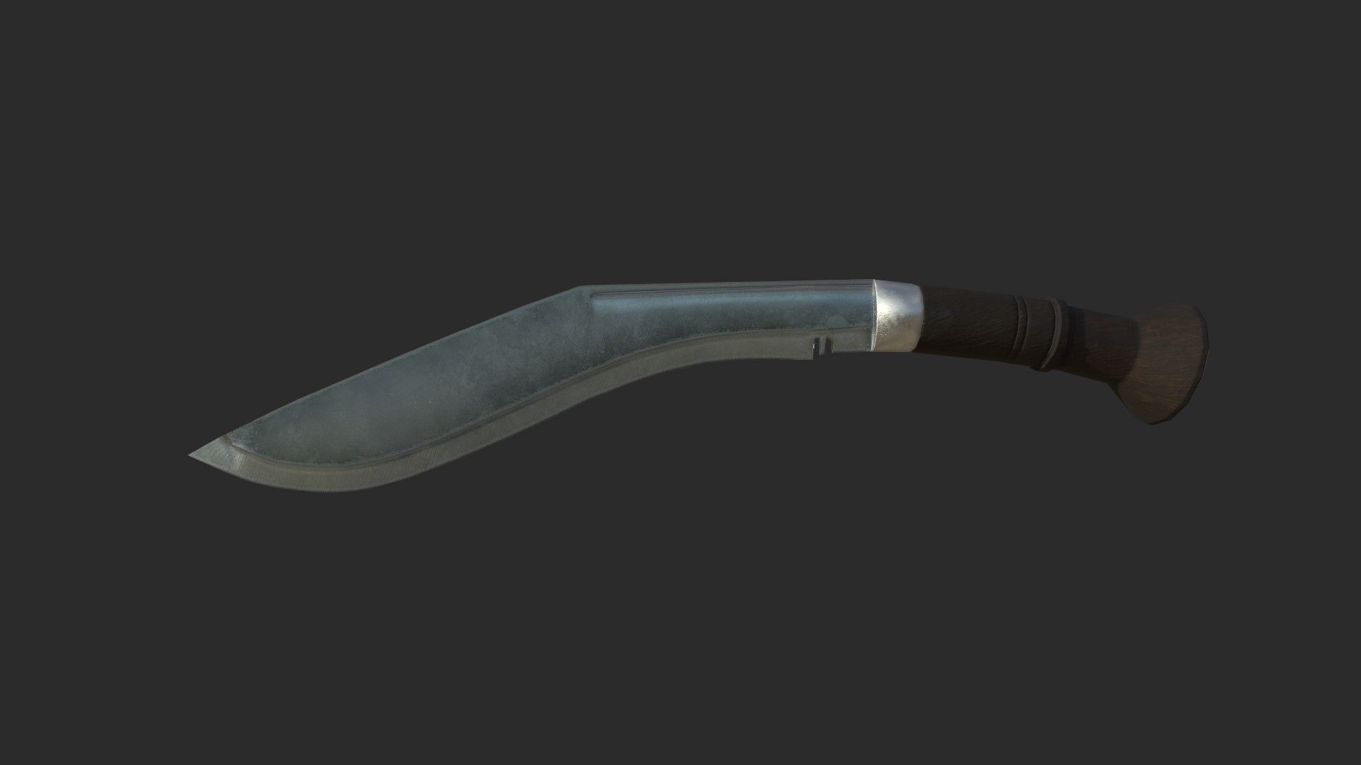 Kukri gun handle Low-poly 3D model_2