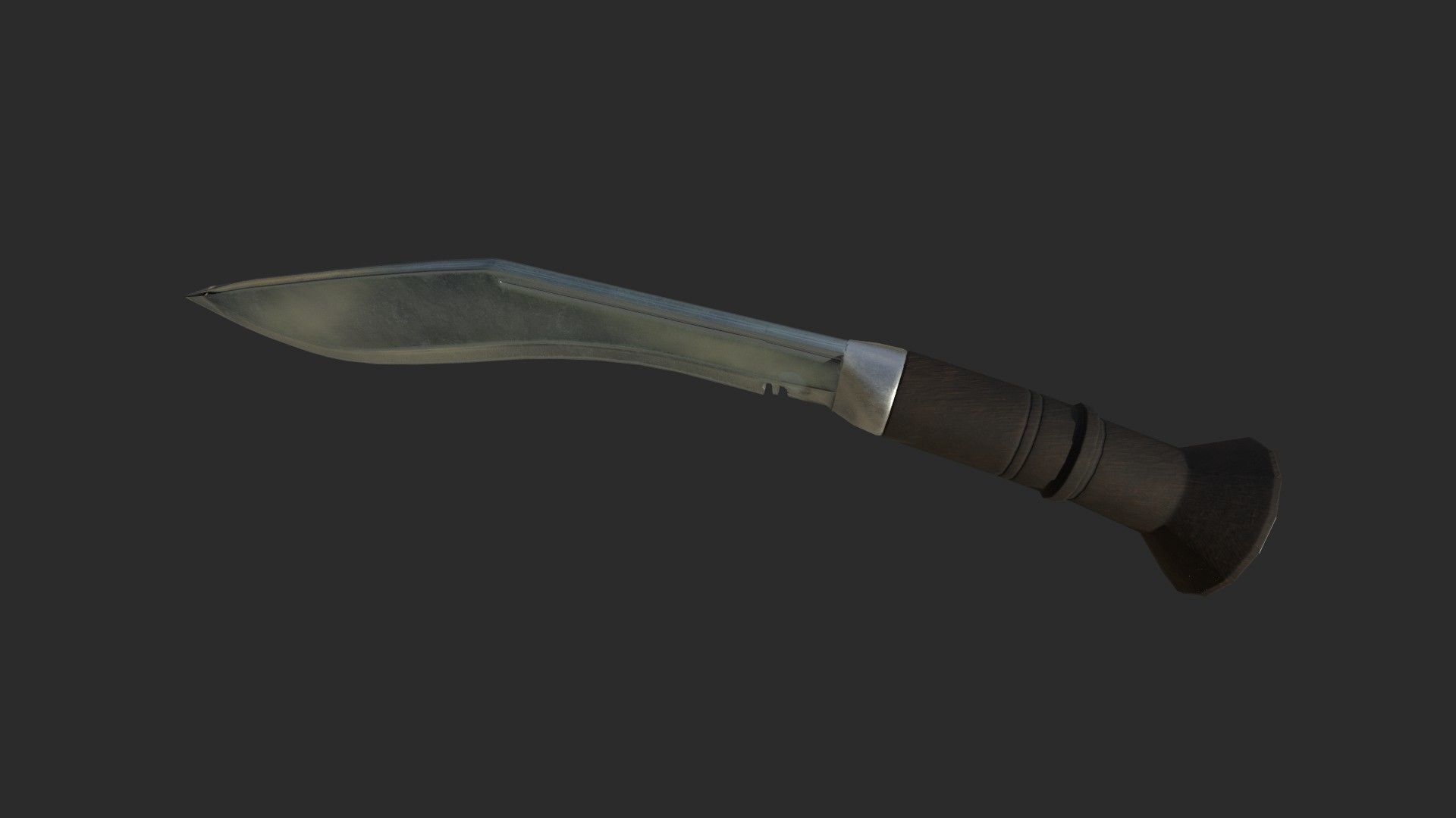 Kukri gun handle Low-poly 3D model_5