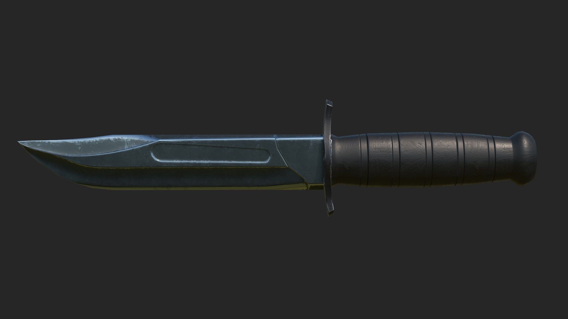 Combat Knife Low-poly 3D model_2