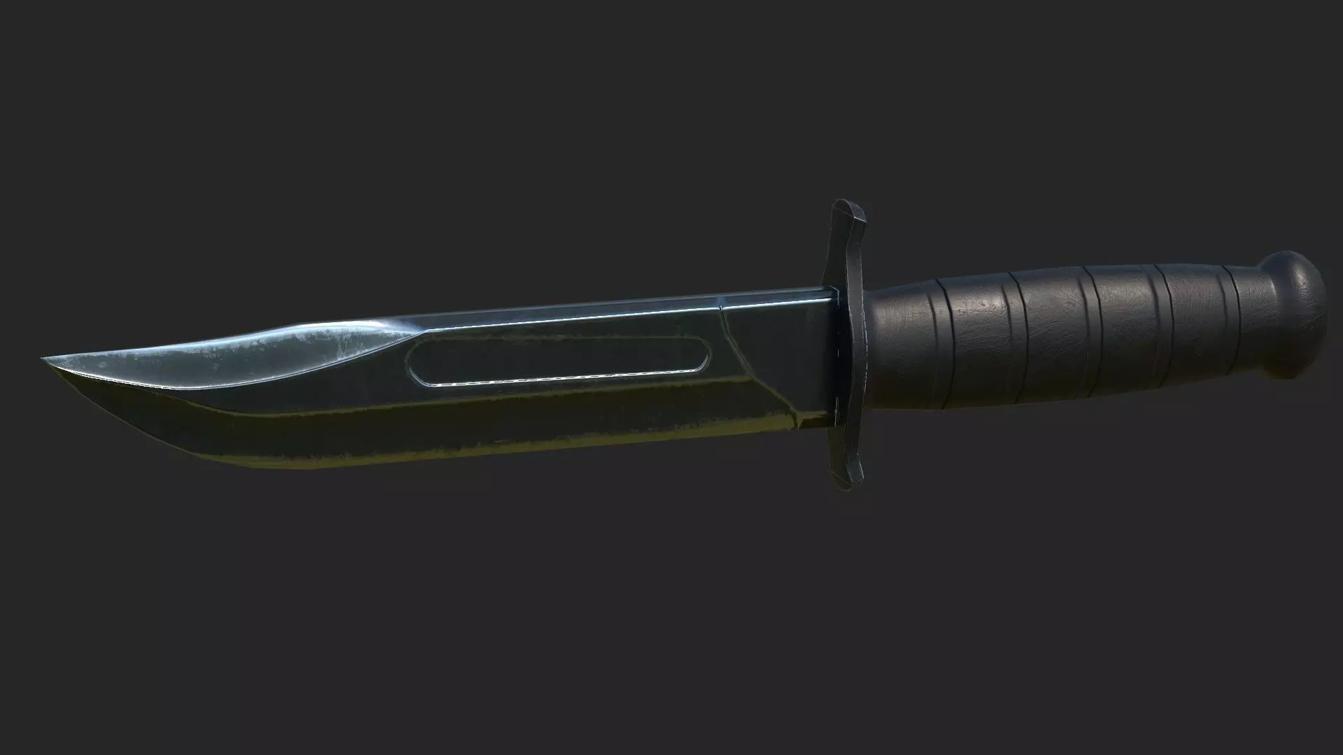 Combat Knife Low-poly 3D model_0