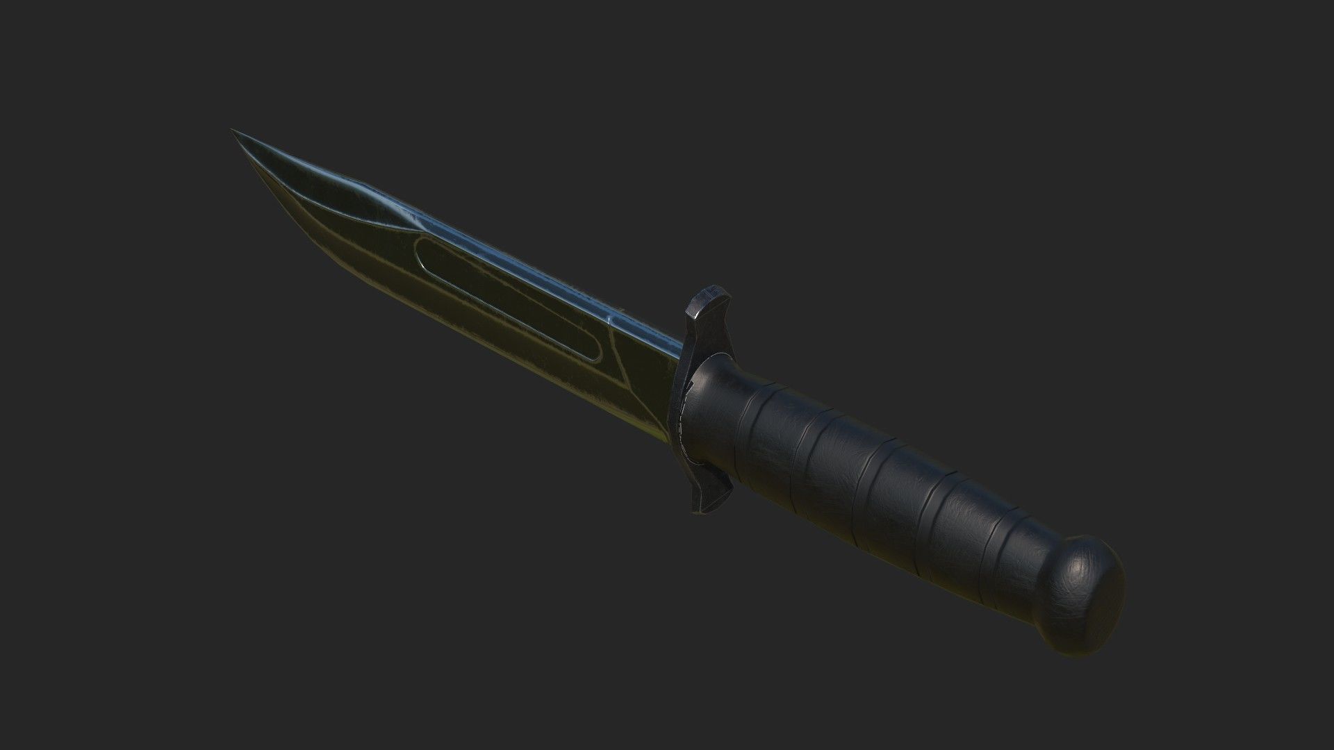 Combat Knife Low-poly 3D model_4