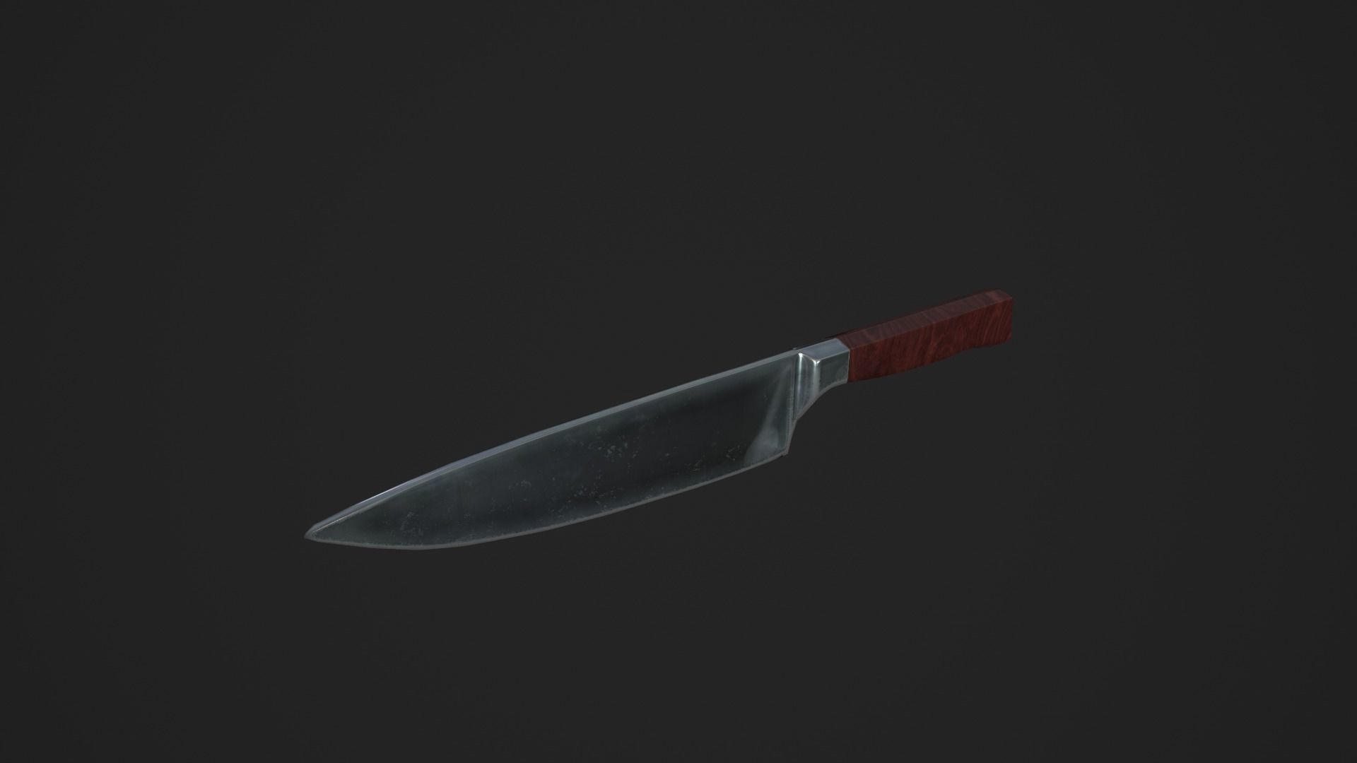 Chef knife Low-poly 3D model_4