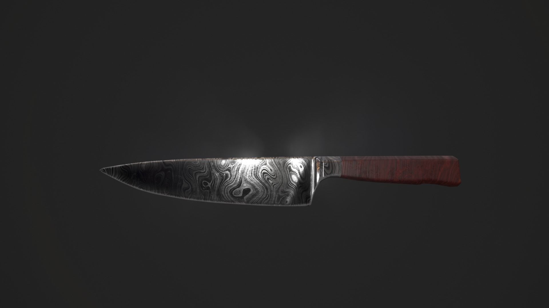 Chef knife Low-poly 3D model_8