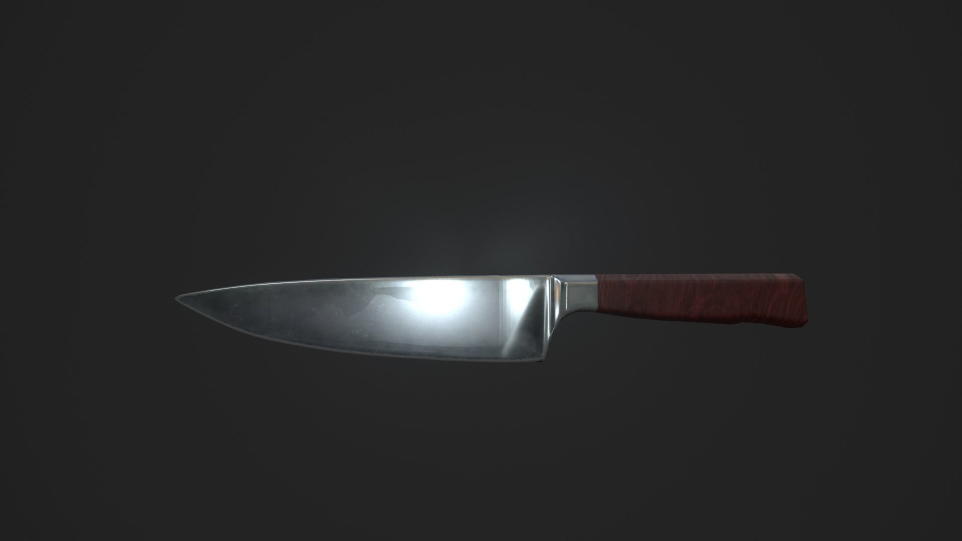 Chef knife Low-poly 3D model_7