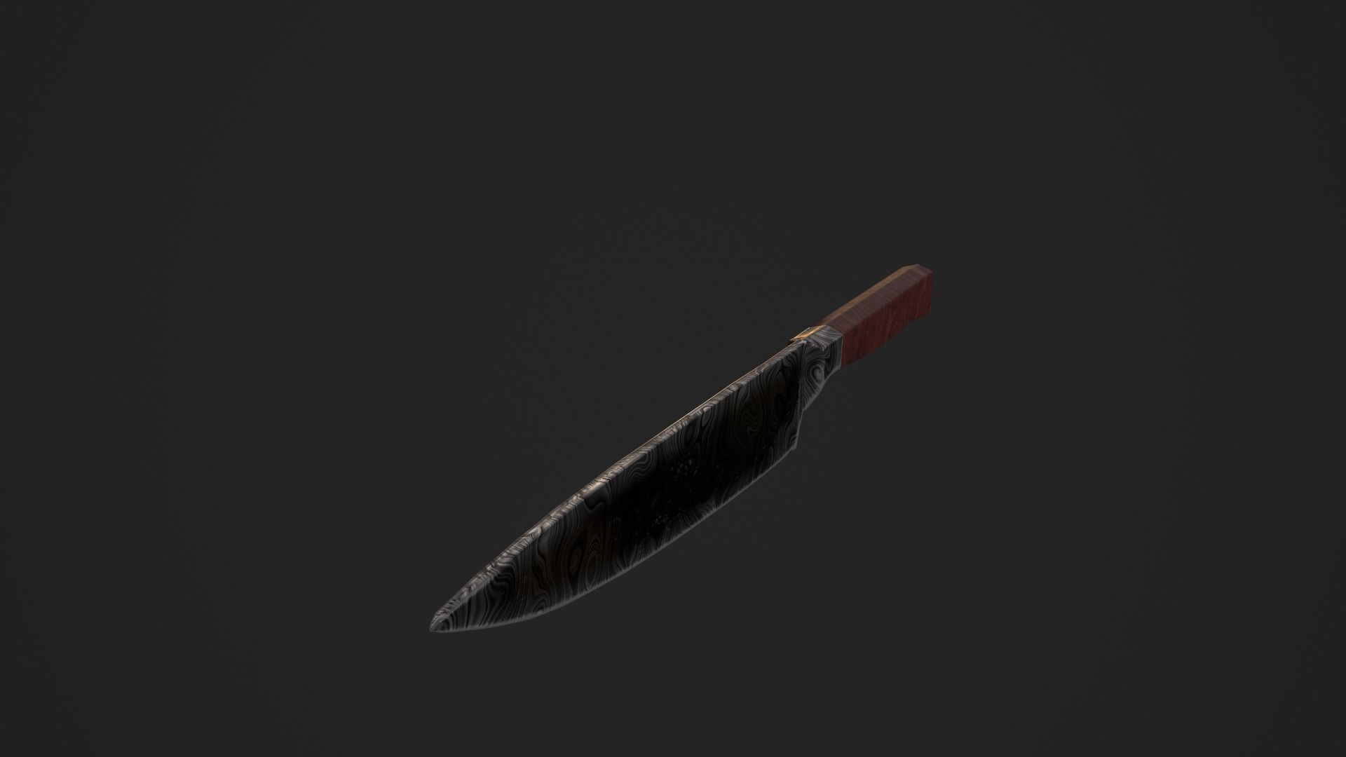 Chef knife Low-poly 3D model_16