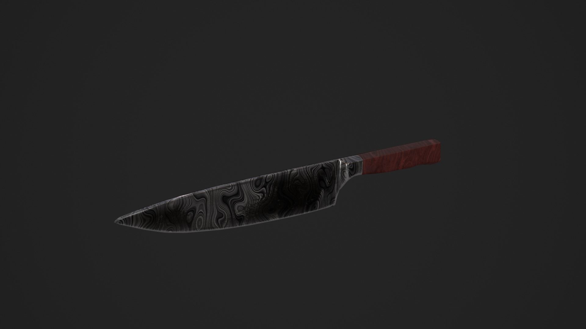 Chef knife Low-poly 3D model_6