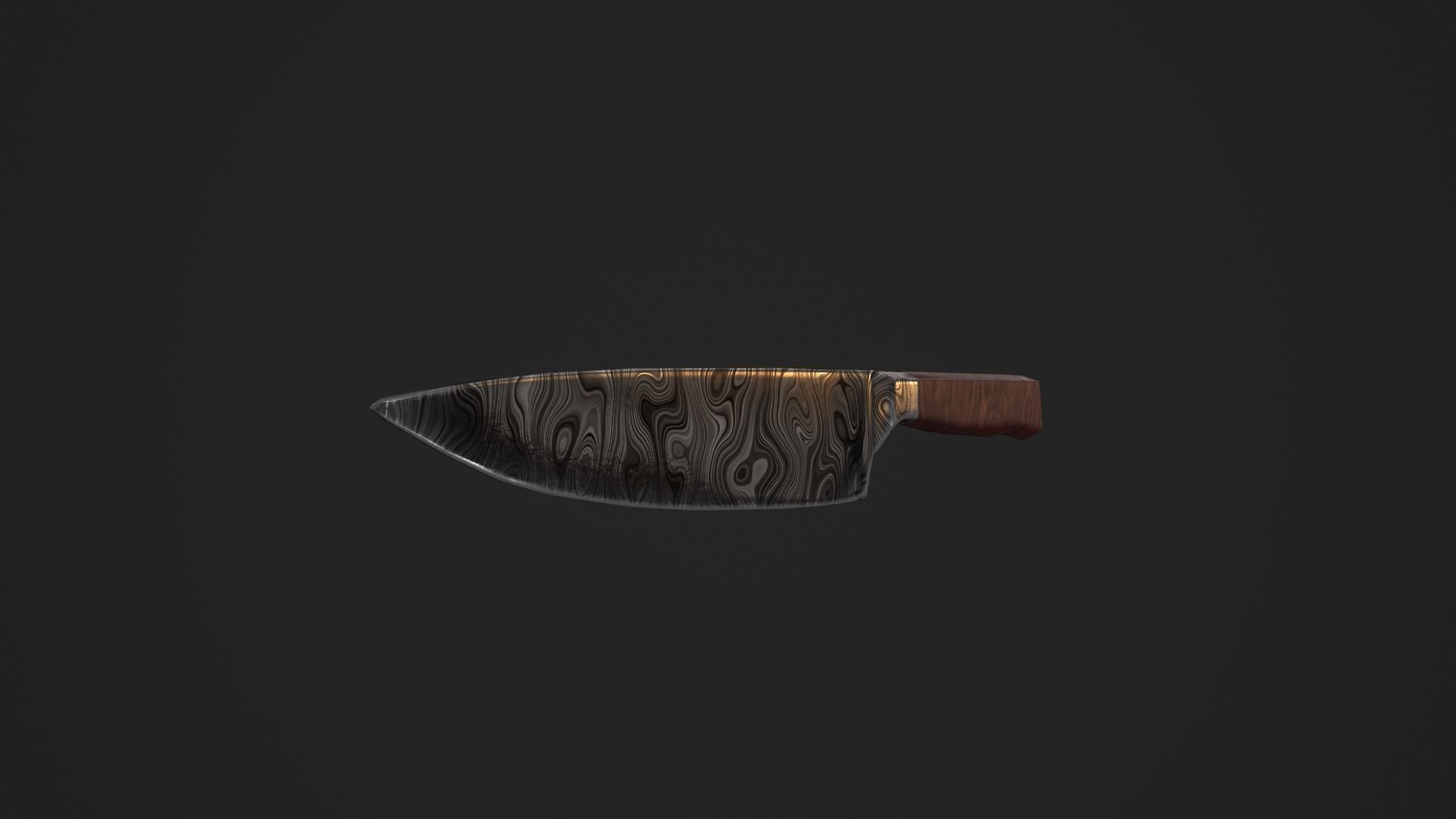 Chef knife Low-poly 3D model_14