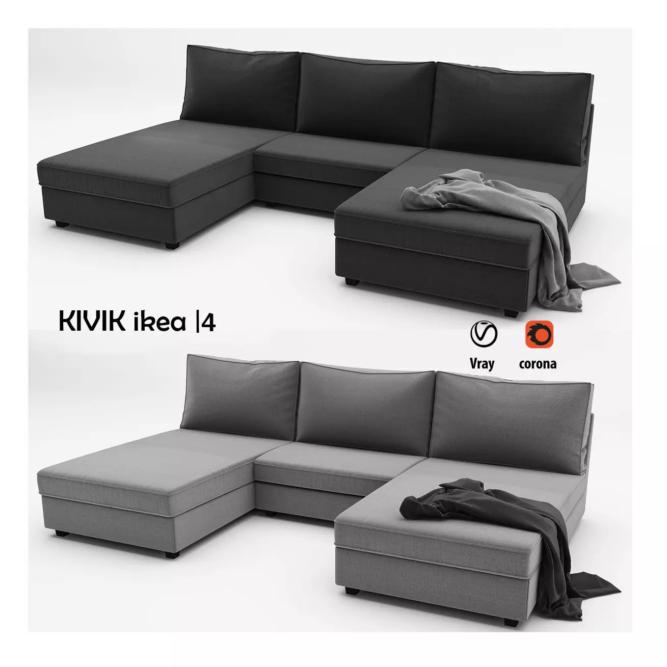 KIVIK4 sectional sofa 3D model_0