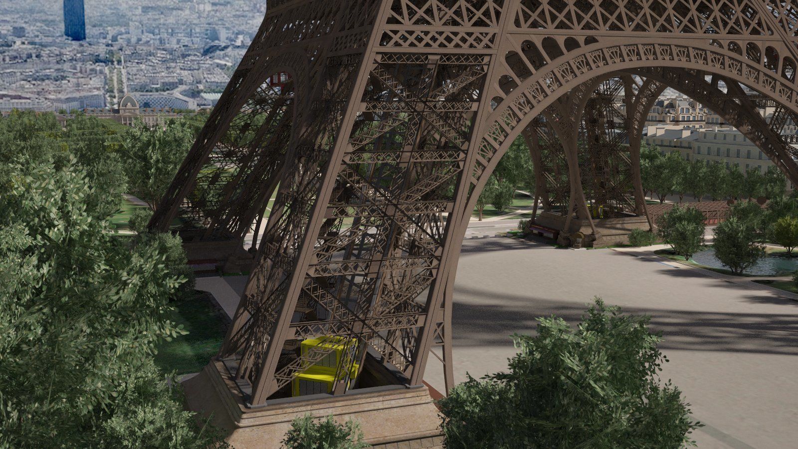 Paris City Eiffel Tower Mars Fields 3D model_13