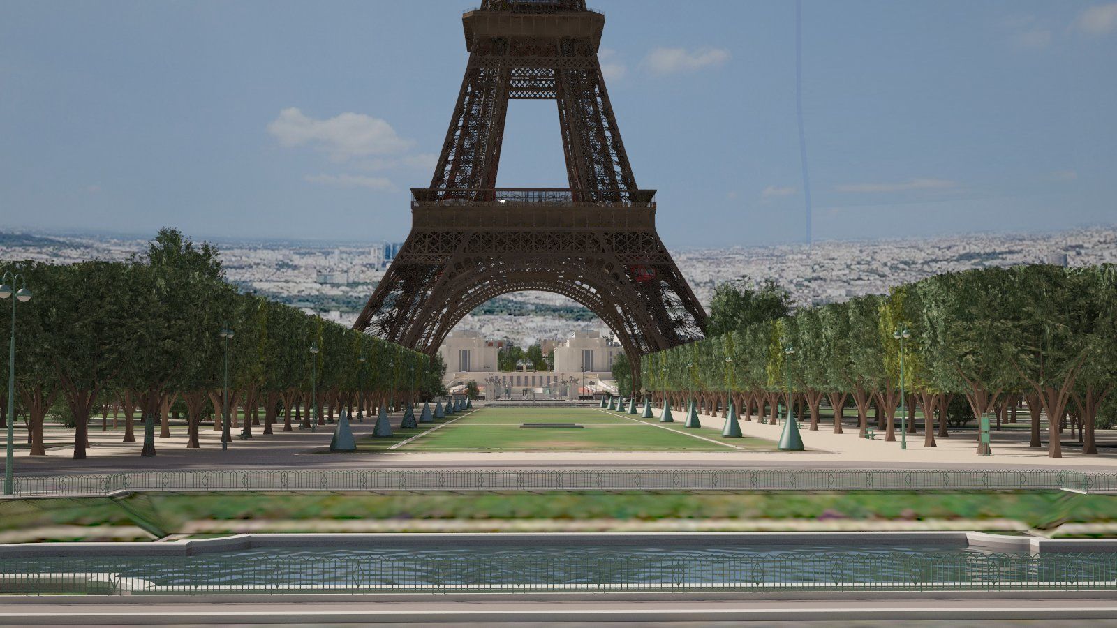 Paris City Eiffel Tower Mars Fields 3D model_16