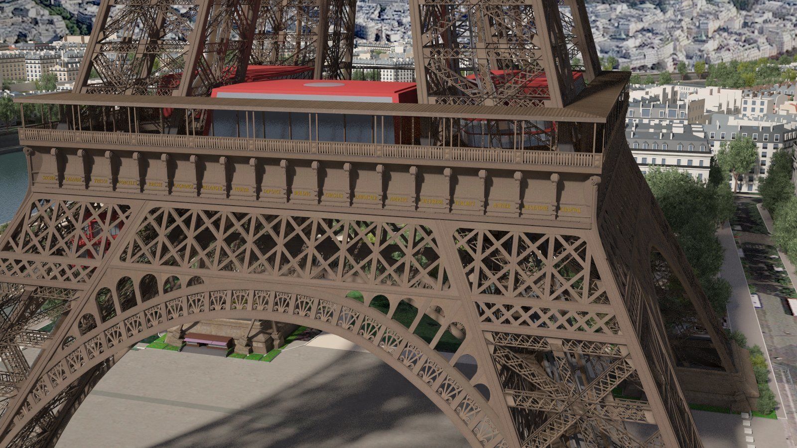 Paris City Eiffel Tower Mars Fields 3D model_12