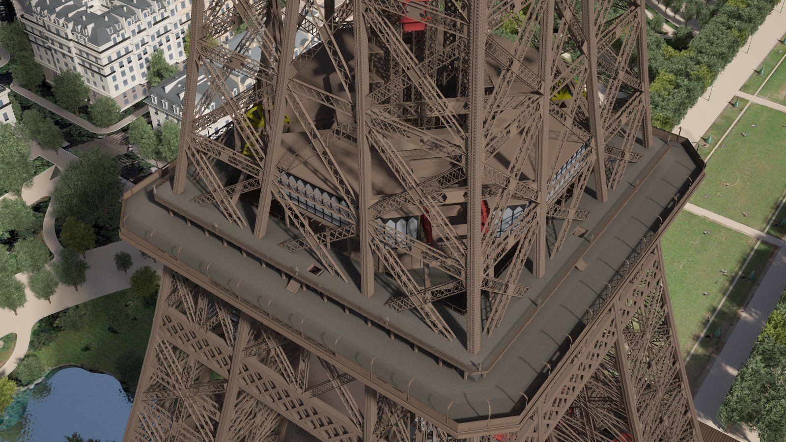 Paris City Eiffel Tower Mars Fields 3D model_15