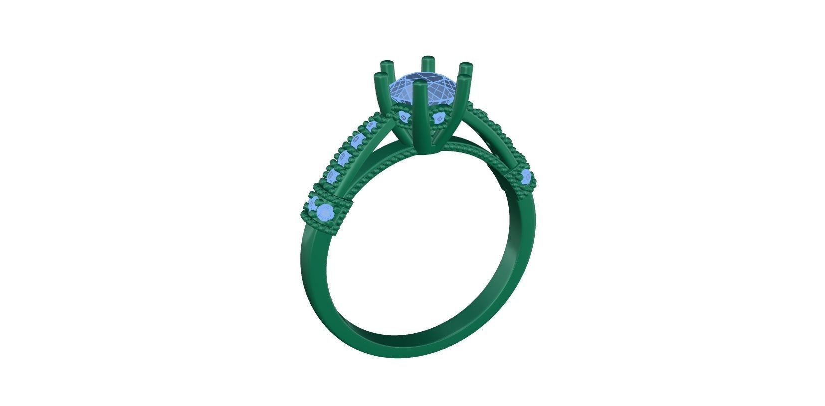 Engagement ring N2 3D print model_4