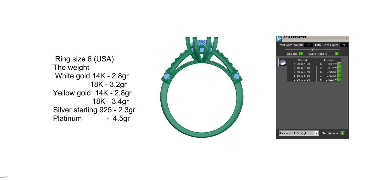 Engagement ring N2 3D print model_12