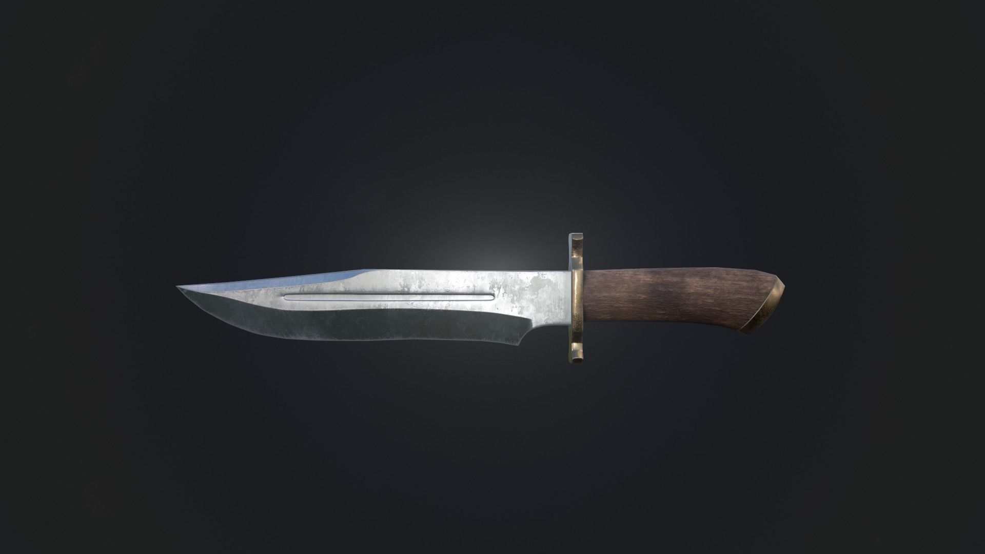 Bowie Knife Low-poly 3D model_6