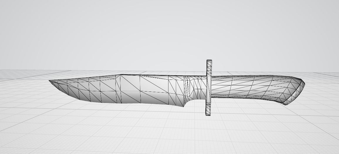 Bowie Knife Low-poly 3D model_8