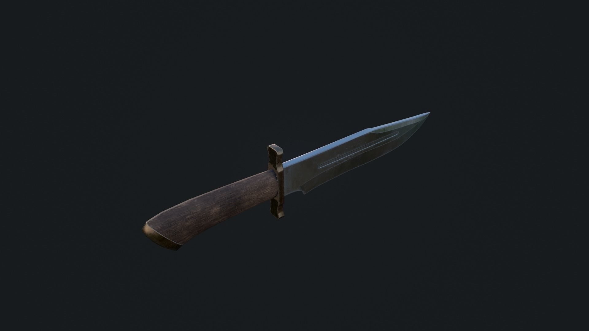Bowie Knife Low-poly 3D model_5