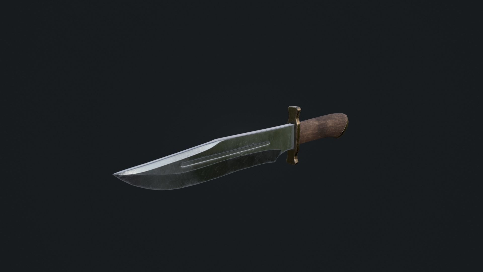 Bowie Knife Low-poly 3D model_3