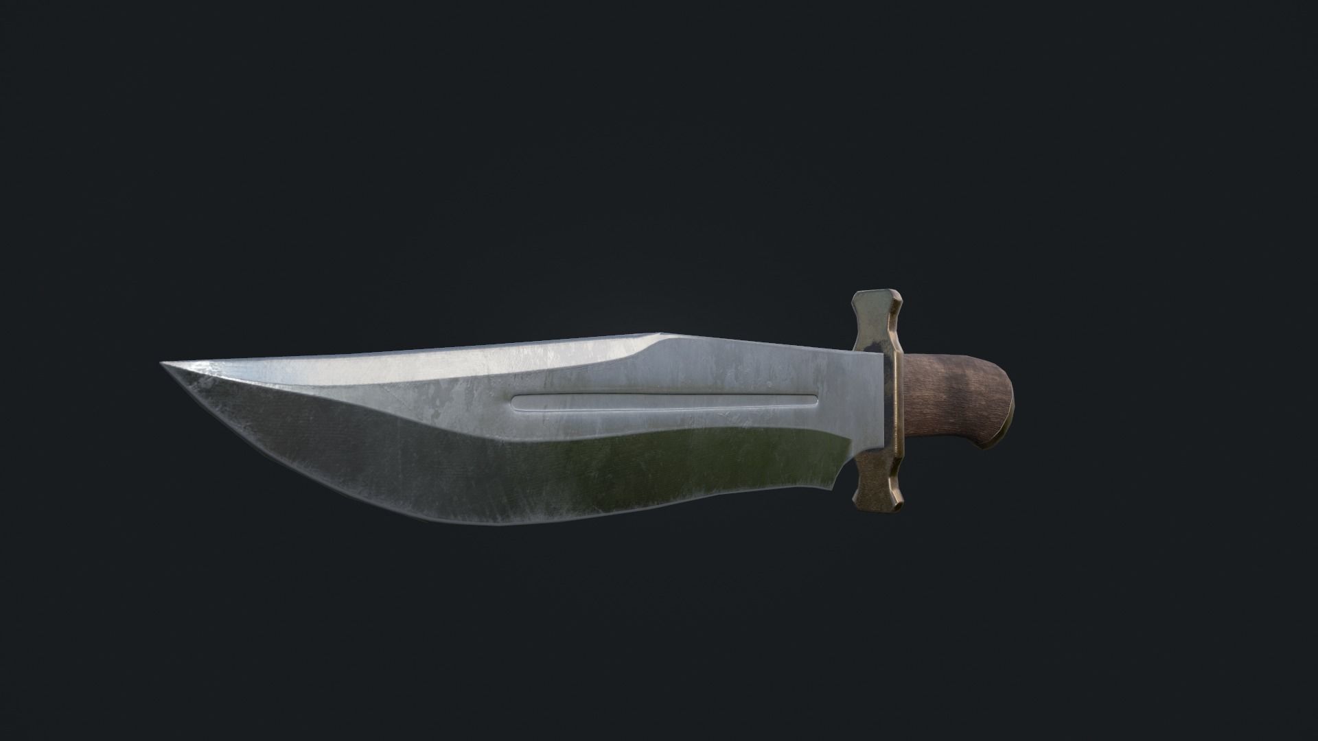 Bowie Knife Low-poly 3D model_7