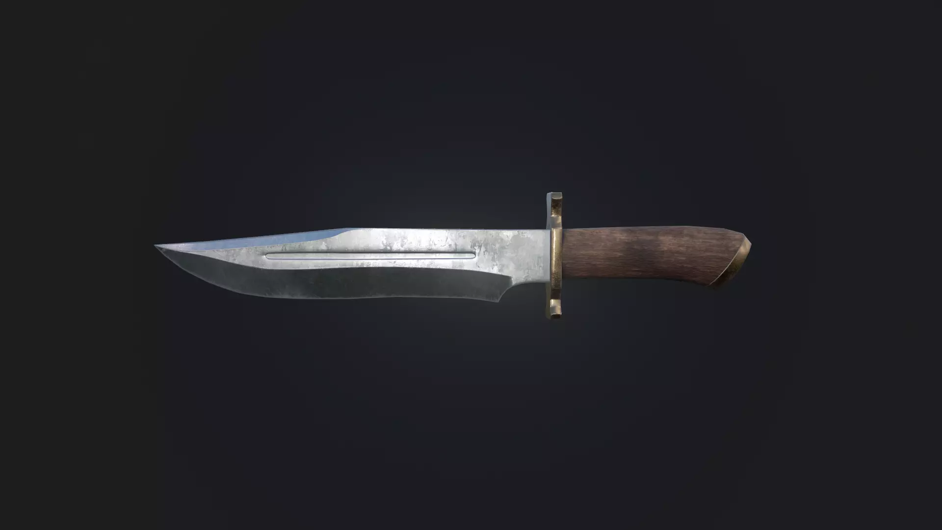 Bowie Knife Low-poly 3D model_0