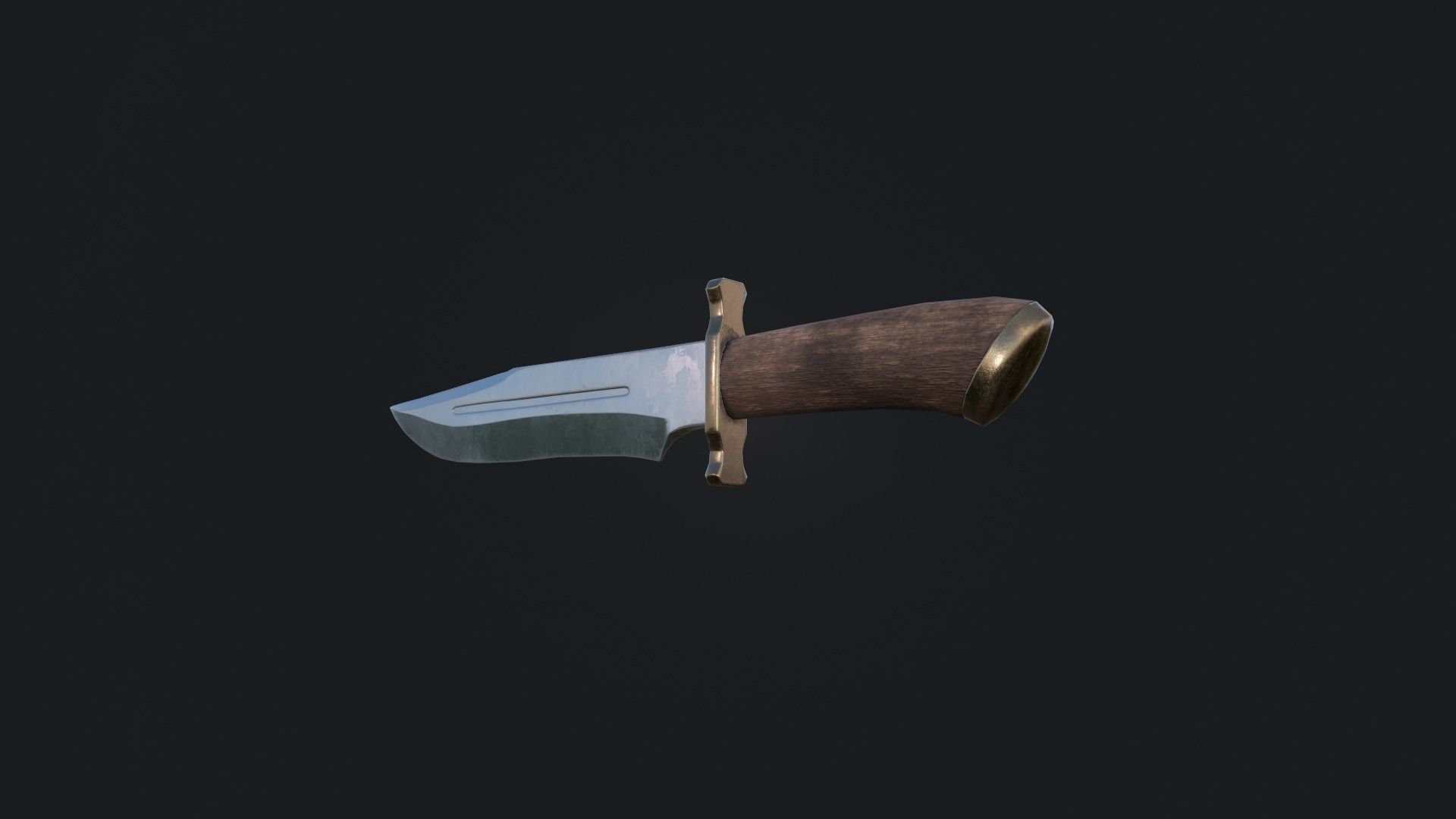 Bowie Knife Low-poly 3D model_4