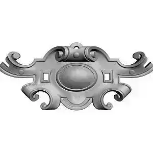 076cartouche silver ornate ornament