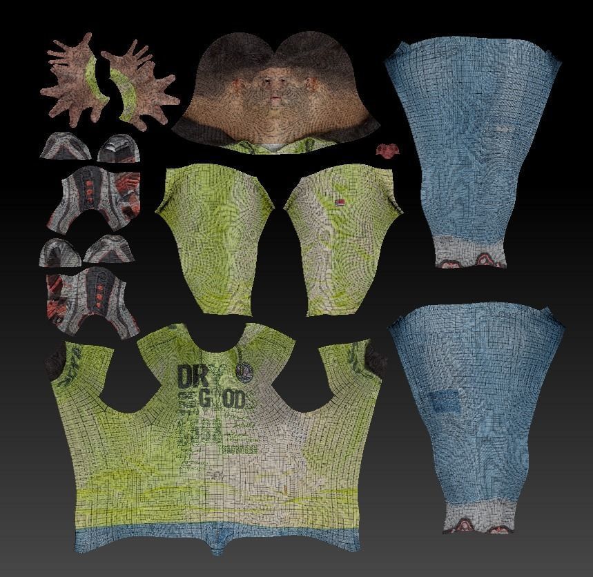 Young man in bright hoodie ready for rigging 52  Low-poly 3D model_7