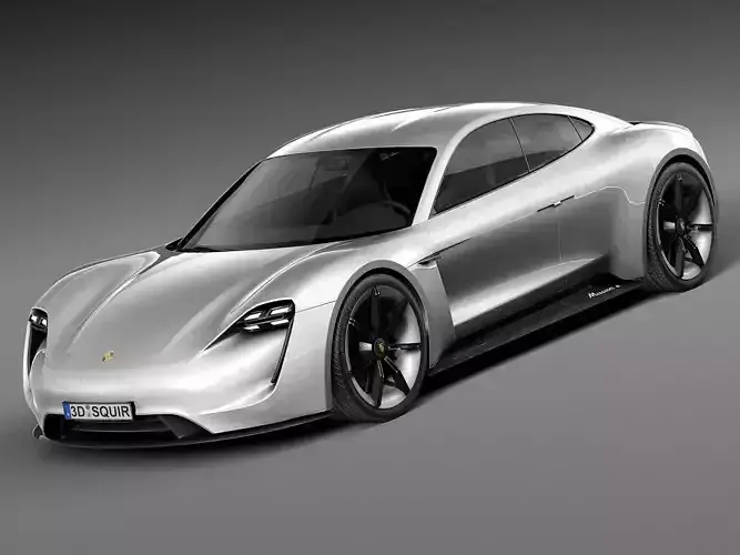  HQ LowPoly Porsche Mission E Concept 2015 Low-poly 3D model