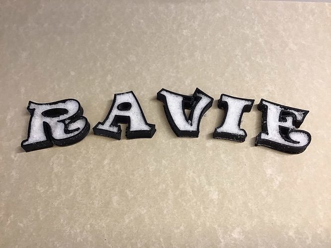 EMPTY RAVIE Font lowercase and uppercase 3D letters STL file 3D print model